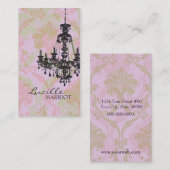 Damask Chandelier 2 Visitekaartje (roze groen) (Voorkant / Achterkant)