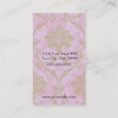 Damask Chandelier 2 Visitekaartje (roze groen) (Achterkant)