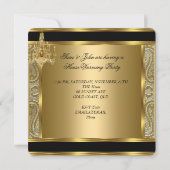 Damask Chandelier Gold-voorzitter Kaart (Achterkant)