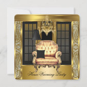 Damask Chandelier Gold-voorzitter Kaart (Voorkant)