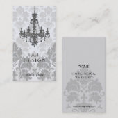 Damask Chandelier-grijs Visitekaartje (Top10) (Voorkant / Achterkant)