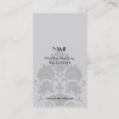 Damask Chandelier-grijs Visitekaartje (Top10) (Achterkant)