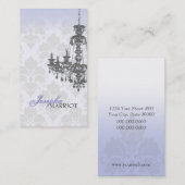 Damask Chandelier Visitekaartje (blauw) (Voorkant / Achterkant)