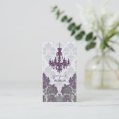 Damask Chandelier Visitekaartje (Paars) (Staand voorkant)