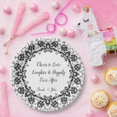 Damask Cheers to Love Laughter Wedding Occasion Papieren Bordje (Feest)
