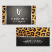 Damask Cheetah Print Silver Trim Visitekaartje (Voorkant / Achterkant)