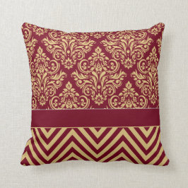 Damask Chevron - Bourgogzand Kussen