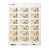  Damask Chickadees Brown Bird Cage Etiket (Full Sheet)