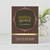 Damask Chocolate Bridal Shower Invitation Kaart (Staand voorkant)