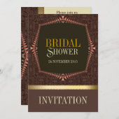 Damask Chocolate Bridal Shower Invitation Kaart (Voorkant / Achterkant)