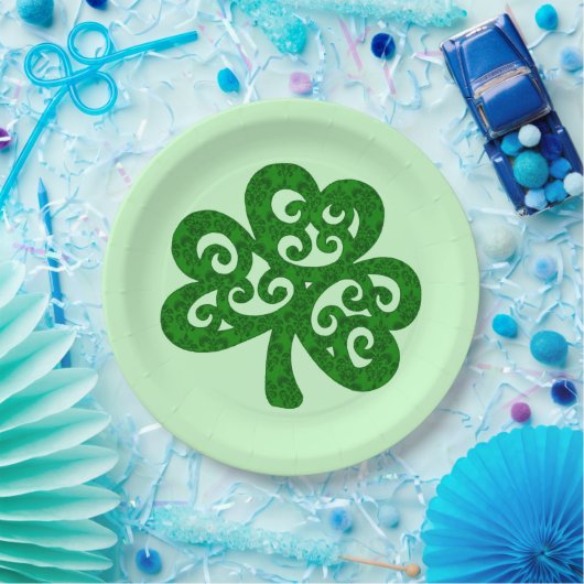 Damask Clover Papieren Bordje (Feest)