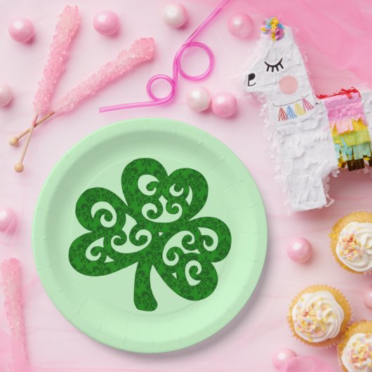 Damask Clover Papieren Bordje (Feest)