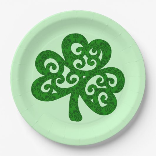 Damask Clover Papieren Bordje (Voorkant)