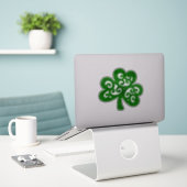 Damask Clover Sticker (Laptop op bureau)