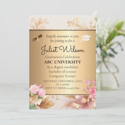 Damask College afstuderen start Kaart (Staand voorkant)