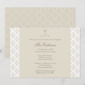 Damask Cream Cross doop / doop Kaart (Voorkant / Achterkant)