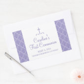 Damask Cross Eerste Communie Rechthoekige Sticker (Envelop)