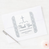 Damask Cross Eerste Communie Vierkante Sticker (Envelop)
