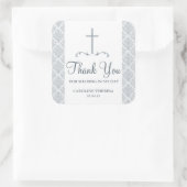 Damask Cross Eerste Communie Vierkante Sticker (Tas)