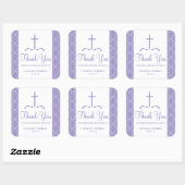 Damask Cross Eerste Communie Vierkante Sticker (Vel)