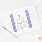 Damask Cross Eerste Communie Vierkante Sticker (Envelop)