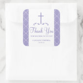 Damask Cross Eerste Communie Vierkante Sticker (Tas)