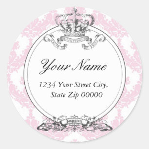 Damask Crown Address (Sticker) Ronde Sticker