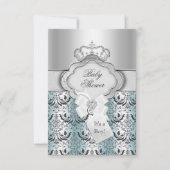 Damask & Crown Prince Baby shower Uitnodiging (Voorkant)