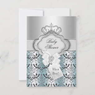 Damask & Crown Prince Baby shower Uitnodiging