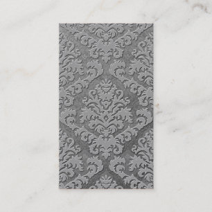 Damask Cut Velvet, Double Damask Monotone in Grey Visitekaartje
