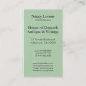 Damask Cut Velvet, DUSTY ROOS Visitekaartje (Achterkant)