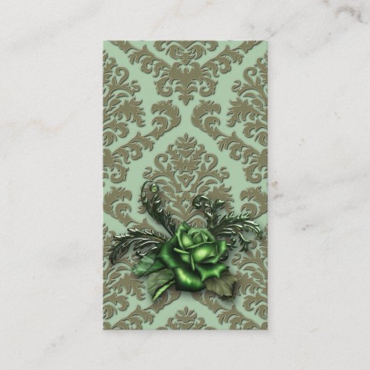 Damask Cut Velvet, DUSTY ROOS Visitekaartje (Voorkant)