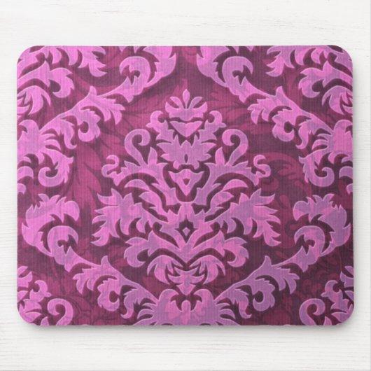 Damask Cut Velvet, gegaufreerde bladeren in Roos R Muismat (Voorkant)
