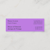 Damask Cut Velvet, gegaufreerde bladeren Mini Visitekaartje (Achterkant)