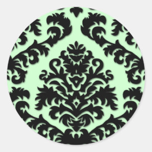 Damask Cut Velvet in Black Ronde Sticker