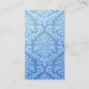 Damask Cut Velvet, ingegraveerd Satin in blauw Visitekaartje