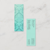 Damask Cut Velvet, ingegraveerd Satin Mini Visitekaartje (Voorkant / Achterkant)