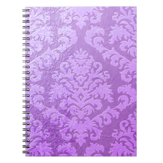 Damask Cut Velvet, ingegraveerd Satin Notitieboek (Voorkant)
