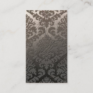 Damask Cut Velvet, Swank Swirls in Taupe Visitekaartje