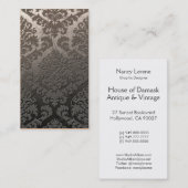 Damask Cut Velvet, Swank Swirls in Taupe Visitekaartje (Voorkant / Achterkant)
