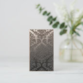 Damask Cut Velvet, Swank Swirls in Taupe Visitekaartje (Staand voorkant)