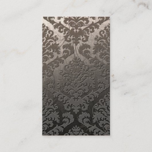Damask Cut Velvet, Swank Swirls in Taupe Visitekaartje (Voorkant)