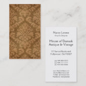 Damask Cut Velvet, Tapestry in Shades of Brown Visitekaartje (Voorkant / Achterkant)
