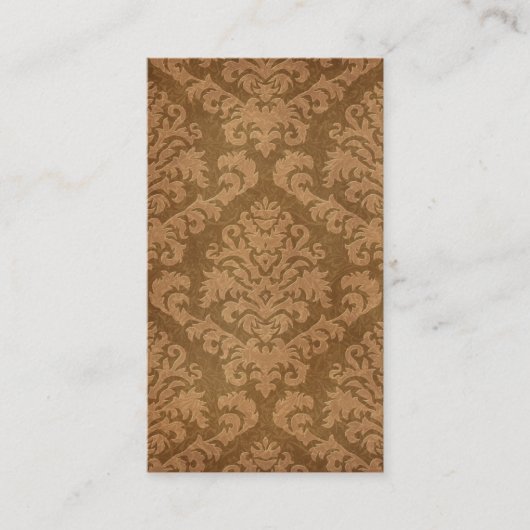 Damask Cut Velvet, Tapestry in Shades of Brown Visitekaartje (Voorkant)