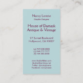 Damask Cut Velvet, Tassels en Leaves Visitekaartje (Achterkant)