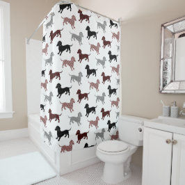 Damask Dachshund Pattern Douchegordijn