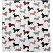 Damask Dachshund Pattern Douchegordijn (Voorkant)