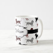 Damask Dachshunds Custom Retro Koffiemok (Voorkant rechts)