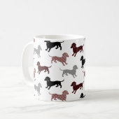 Damask Dachshunds Holiday Patroon Koffiemok (Voorkant links)