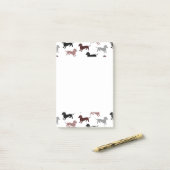 Damask Dachshunds Holiday Patroon Post-it® Notes (Op bureau)